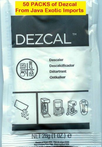 URNEX DEZCAL ESPRESSO COFFEE MAKER SCALE REMOVER 50 ONE OUNCE PACKS