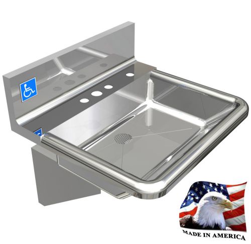 ADA HEAVY DUTY STAINLESS STEEL HAND SINK MADE IN USA 18-3/4&#034;X17&#034; BOWL DEEP=5&#034;