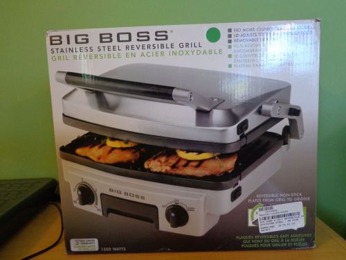 Big boss stainless steel reversible electric grill - 1500 watts for sale