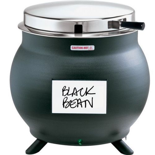 11-quart kettle shaped soup rethermalizer warmer - black - wipe off label card for sale