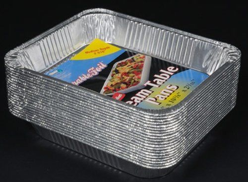 NEW Durable Packaging Aluminum Steam Table Pans  Half-Size  Medium  2-3/16&#034; Pan