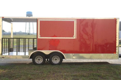 8.5x20 8.5 x 20 enclosed concession food vending bbq trailer 6&#039; porch any color for sale