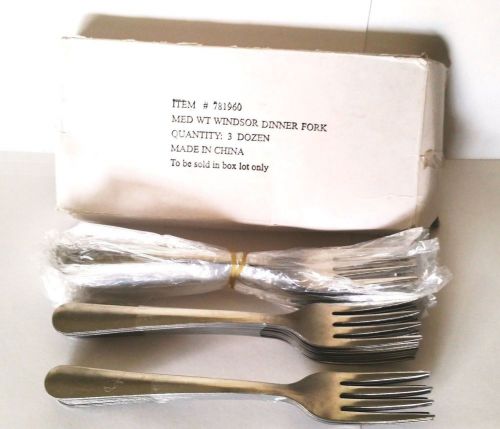NEW 36 Oneida/Delco Windsor Medium Weight S/S Dinner Forks, 7&#034;