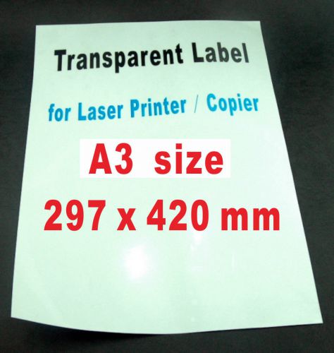 A3 420X297mm Transparent Label Labels Sticker for copier laser printer