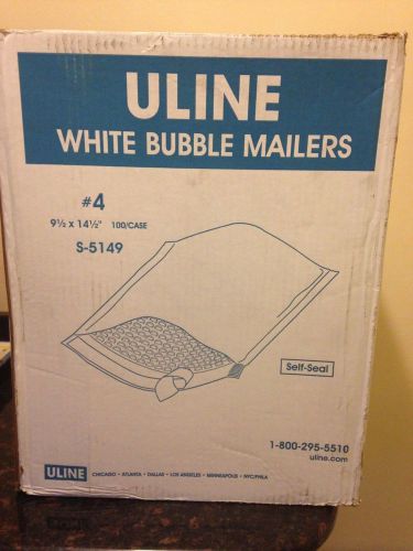 UNLINE WHITE BUBBLE MAILERS 9.5 X 14.5  #4 100/CASE S-5149 SELF SEAL