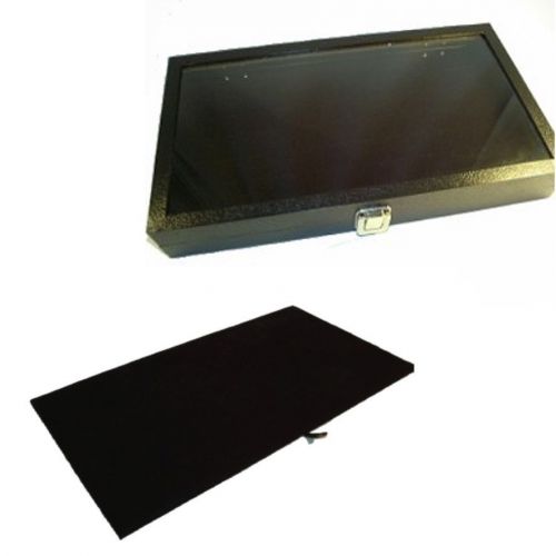 Glass Jewelry Display Tray Case 14 x 8&#034; with Velvet Liner