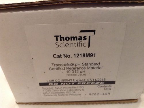 NEW Thomas Scientific Traceable pH Standard #1218M91 - 10.012 pH 16 oz