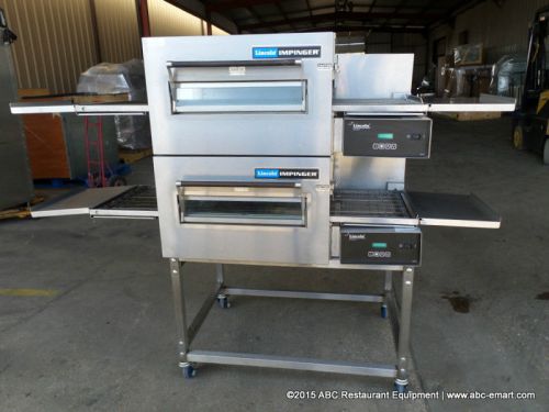 Lincoln impinger mfg. 2012 double stack gas conveyor pizza oven on stand 1116 for sale