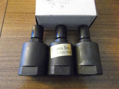 Lot of 3 rams inc. cylinder rod alignment coupler 3/4 16 thread nos rm750-16 for sale