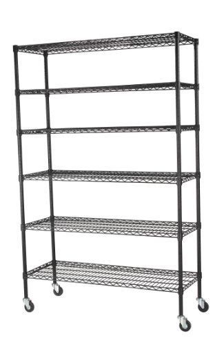 New home industrial sandusky lee 6-tier wire shelving with 3&#034; rubber casters for sale