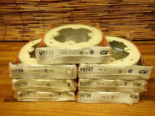 Pack of 7 wiremold v5737 extension box open base round 4 3/4&#034; for sale