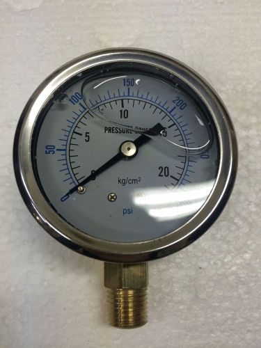 Quality Liquid Filled 2.5&#034; 300 PSI Air Pressure Gauge Lower Mnt / Side Mount