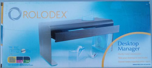 Rolodex Metal Monitor Stand Desktop Manager with Drawer and Cord Organizer