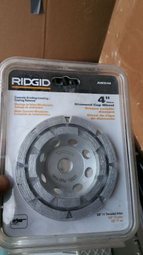Ridgid Concrete Grinding Leveling Coating Removal 4&#034; Diamond Cup Wheel AWD40 136