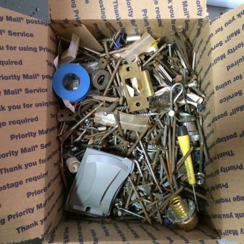 Box Junk Drawer Lot Of Hardware Nails Stainless Anything And Everything.