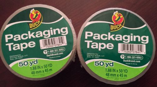 2 Rolls Clear Duck Duct Packaging Packing Carton Shipping Tape 1.88&#034; x 50 Yards