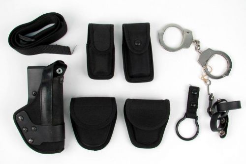 Police Nylon Duty Belt Rig Security / Law Enforcement Gear, Handcuffs, Pouches