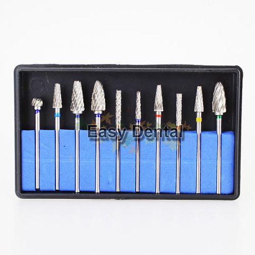 10 Boxes HP Tungsten Carbide Cutter Burs Dental Lab Drill Polisher Tool 2.35mm