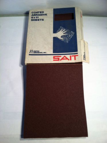 Sait / united abrasives #84910, 9 x 11 premium cloth,  a/o, 60 grit sand paper for sale