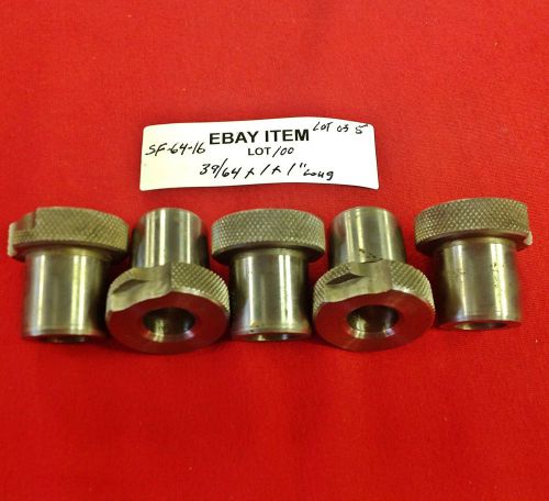 Acme sf-64-16 slip-fixed renewable drill bushings 39/64 x 1 x 1&#034;  lot of 5  usa for sale