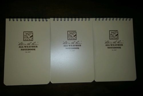 &#034;Rite in the Rain&#034; All Weather Notebook Lot Of 3 Tan Military 946T Army Marines