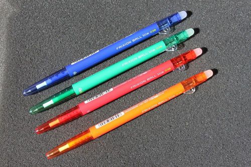 4 colors pilot frixion slim ball point 0.38mm(blue green red orange) for sale