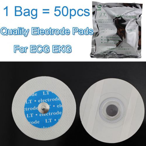 Pack of 50 Disposable Conductive Electrode Pads ECG EKG Resting Gel Foam MB100