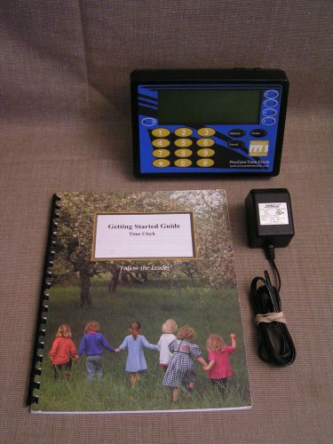 PROCARE TIME CLOCK w/AC POWER CORD, SOFTWARE CD&#039;S &amp; INSTRUCTION BOOK -NICE USED!
