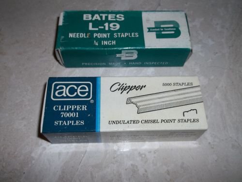 Bates UNDULATED Chisel Point  Staples  L19-1/4&#034; &amp; ACE CLIPPER CHISEL POINT