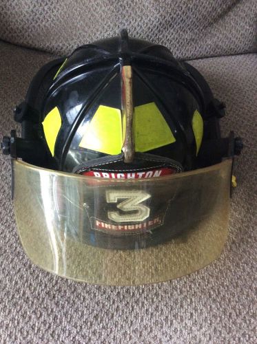 Cairns &amp; brother 1010 firefighter helmet + leather inner liner + face shield for sale