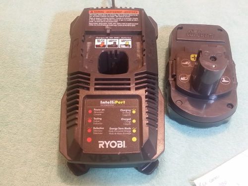 Ryobi P102 18V Lithium Batteries with P118 IntelliPort Charger /Used /Free Ship
