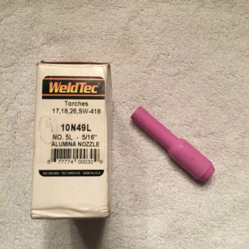 WeldTec 10N49L # 5L Long Alumina Nozzle, 5/16&#034; X 3&#034; Long