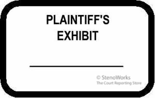 Plaintiff&#039;s exhibit labels stickers white  492 per pack. for sale