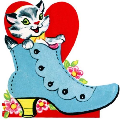 30 Custom Valentine Cat In A Boot Personalized Address Labels