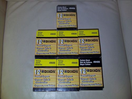 7-New Boxes Of Dixon Lumber Crayons, 5-Yellow &amp; 2-Black #49600 &amp; # 49400