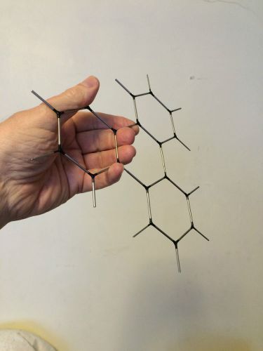 Set of 8 buchi dreiding molecular stereo-model benzene rings, stainless steel for sale