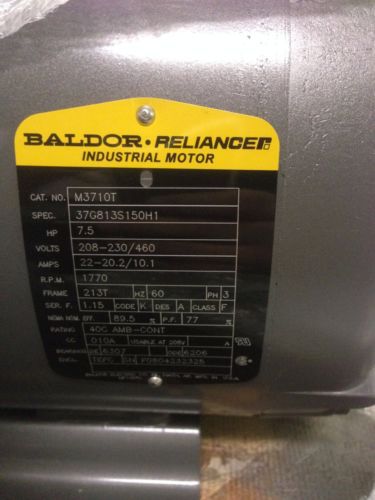 Baldor Reliance Industrial Motor 7.5 HP