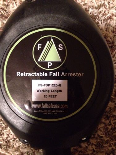 Fall Safe USA 20 Feet Retractable Fall Arrestor (FS-FSP1220 G NEW!
