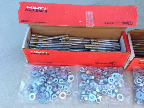 QTY 300 - HILTI KBII 3/8 x 3-3/4&#034; Concrete Wedge Anchor Bolts - 38-334 - NEW