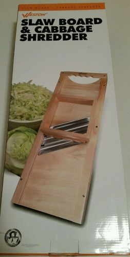 Weston Slaw Board &amp; Cabbage Shredder 70-1401-W Wooden 3 Stainless Steel Blades