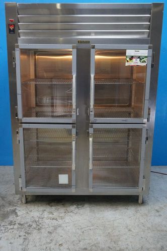 NEW TRAULSEN  PASS THROUGH REFRIGERATOR GLASS  DOORS ON ONE SIDE STAINLESS ON TH