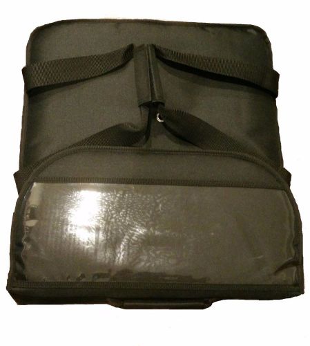 One Case - Six 16&#034; inch Pizza Delivery Bags Black (can hold three 14&#034; pizza)