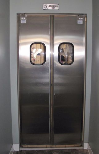 42&#034;x 84&#034; stainless steel restaurant kitchen doors commercial traffic doors new for sale