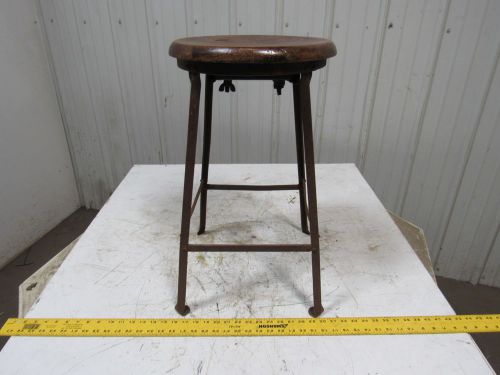 Vintage Steampunk Industrial Style Bar Stool Chair Angel Iron Frame Wooden Seat