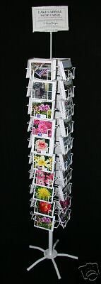 Post card greeting display rack postcard white 40 pockets floor made in usa for sale
