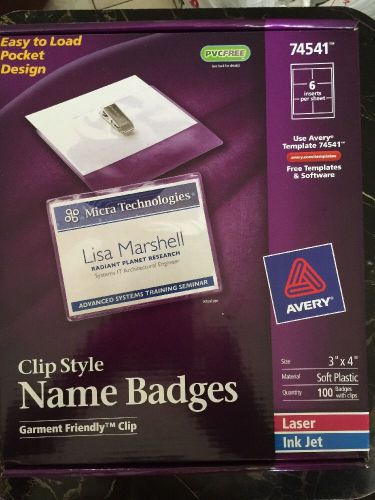 Avery Laser/Inkjet Clip Style Name Tag Kit - AVE74541