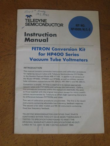 Hewlett Packard 400D Solid State Conversion Manual