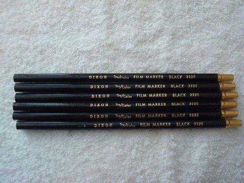 Dixon Tru Color Film Marker Black 2225 X-Ray 6 Unused Pencils NOS made in USA