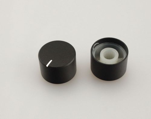 4 x aluminum hi-fi control knob insert type 18.5mmdx13mmh satin black 6mm shaft for sale