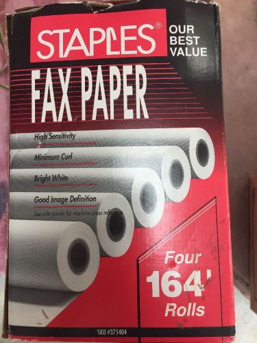 Staples Fax Paper 4 Sealed Rolls 164&#039;